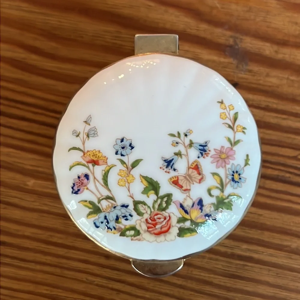 Vintage Aynsley Bone China England “Cottage Garden” Trinket Box - Picture 2 of 7